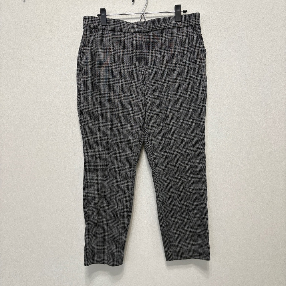 Banana Republic Plaid Slim Straight Ankle Pants 14 Stretch EUC